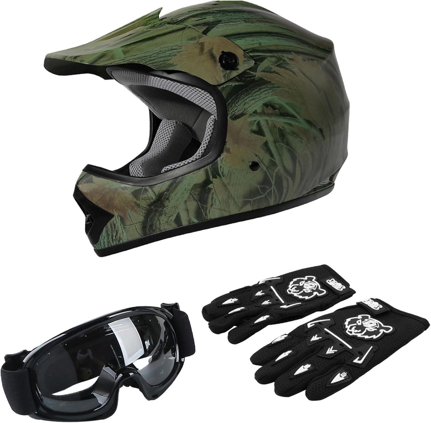 TCT-MOTORPARTS Youth Kids Motocross ATV Full Face Helmet