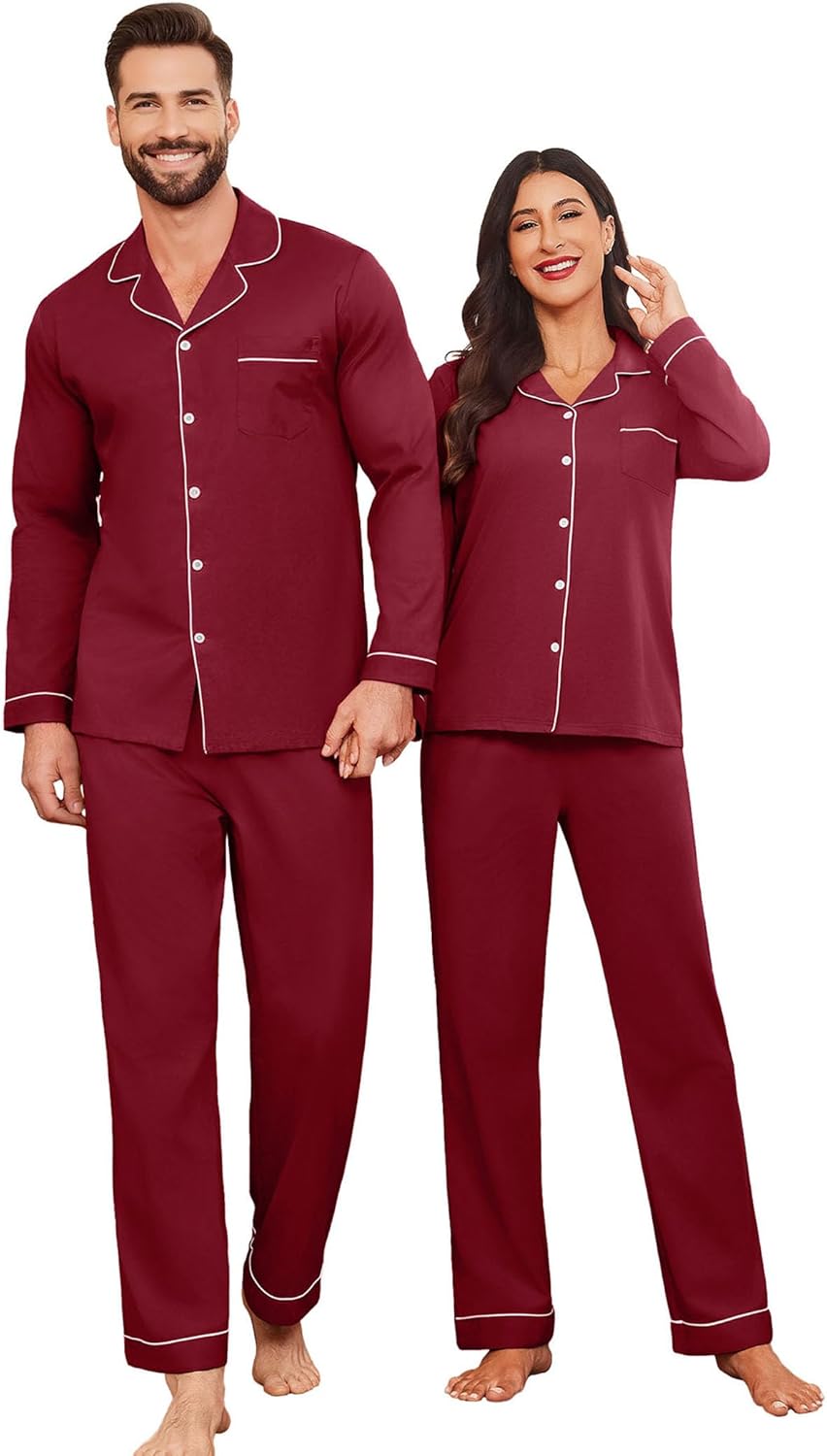 Ekouaer Couple Matching Pajamas Set for Ultimate Comfort
