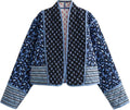 Wyeysyt Women's Cropped Quilted Puffer Jacket Cardigan - Lightweight