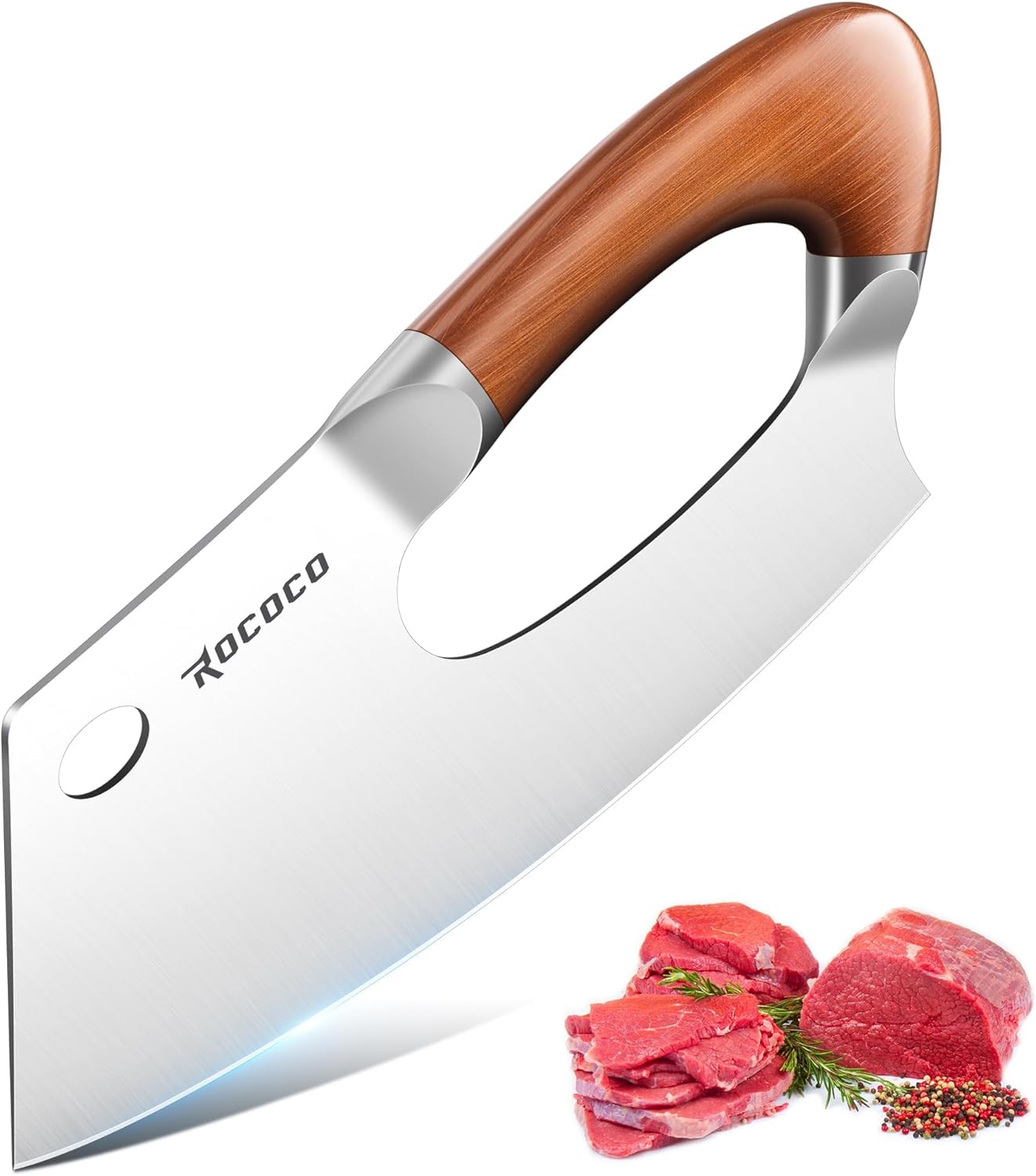 ROCOCO Meat Cleaver Knife for Effortless Kitchen Cutting Tasks