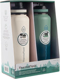 Thermoflask 40oz Insulated Stainless Steel Water Bottles 2-Pack - Cold