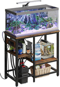 20-29-37 Gallon Fish Tank Stand with Power Outlet - Sturdy 400lb