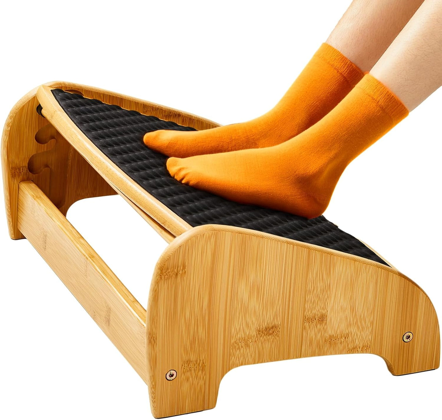 HUANUO Bamboo Under Desk Footrest for Ergonomic Comfort