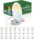 6 Inch Ultra-Thin LED Recessed Ceiling Light 24 Pack - 5CCT Adjustable