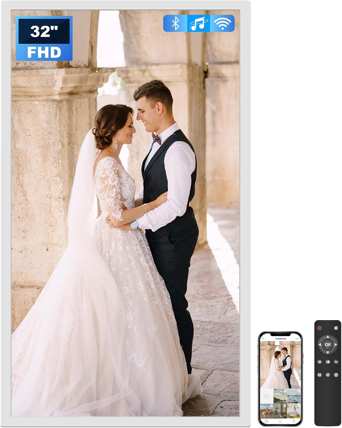 Extra Large Digital Picture Frame 32 Inch with 64GB Storage