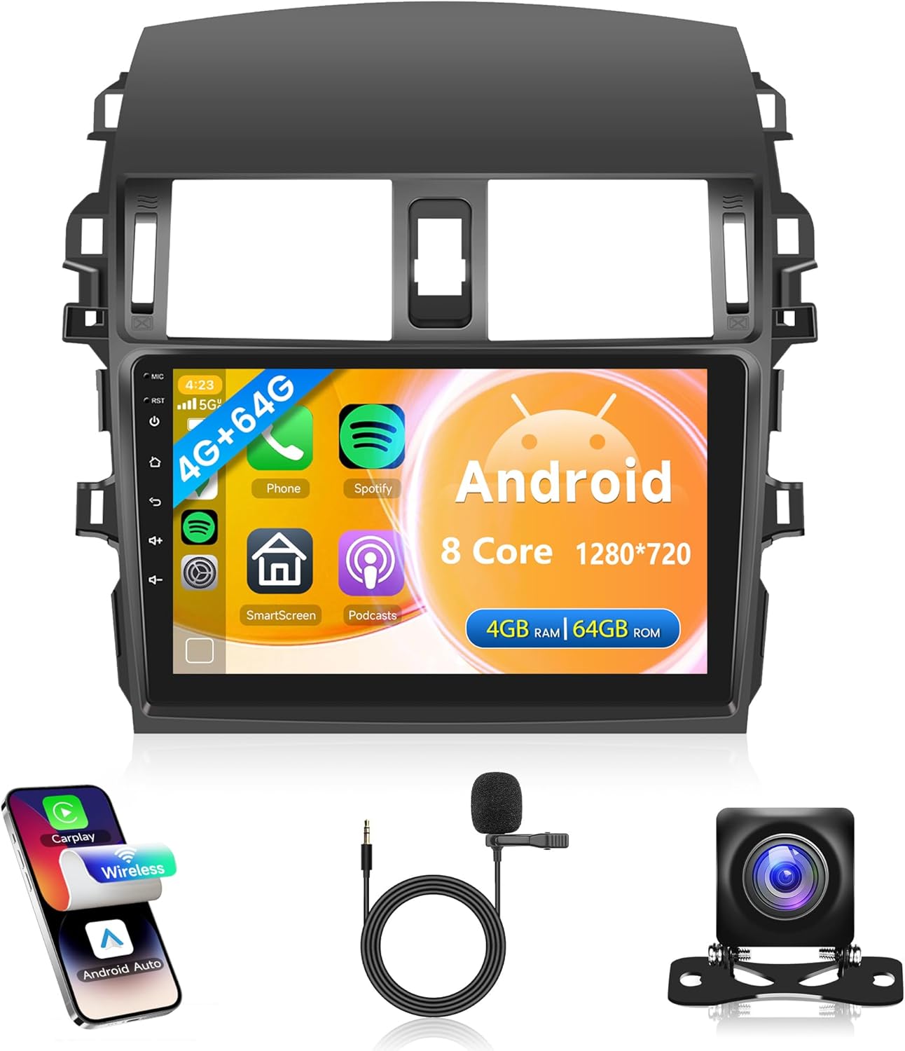 8Core 4G+64G Android Car Radio for Toyota Corolla 2009-2013
