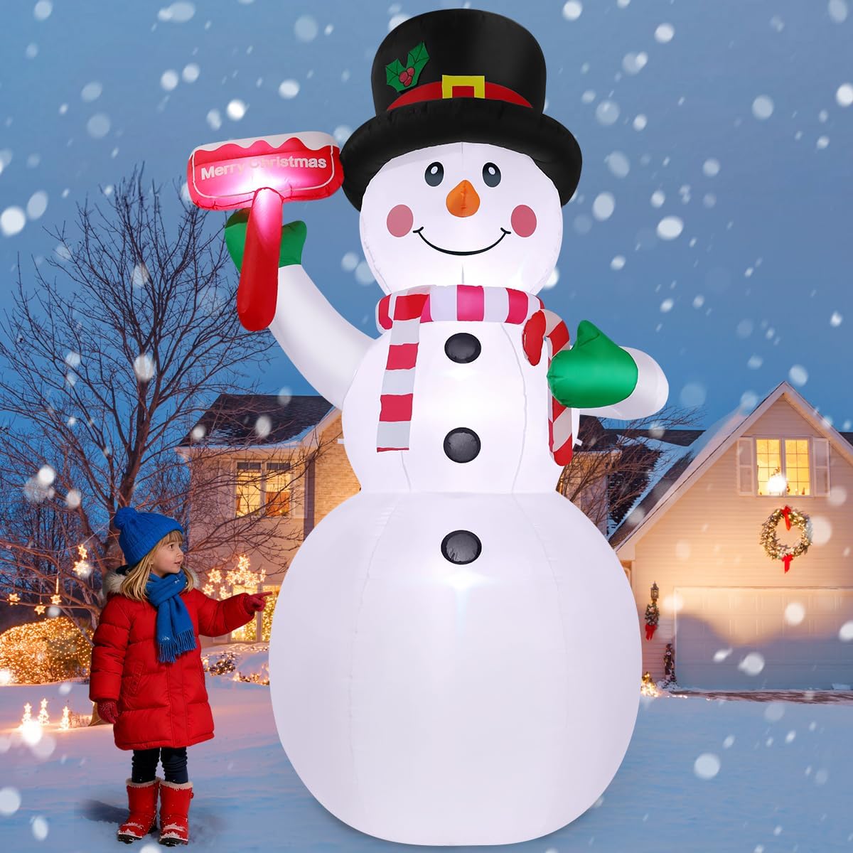 GOOSH 10.3 FT Christmas Inflatables Snowman for Outdoor Decor