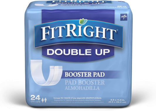 Medline FitRight Double Up Booster Pad, Absorbent Thin Liner
