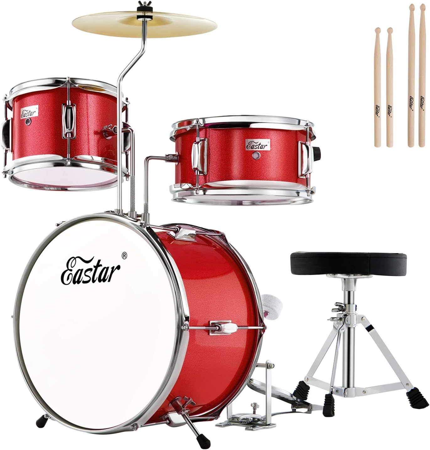 Eastar Drum Set for Kids and Beginners, 3-Piece 14in Kit