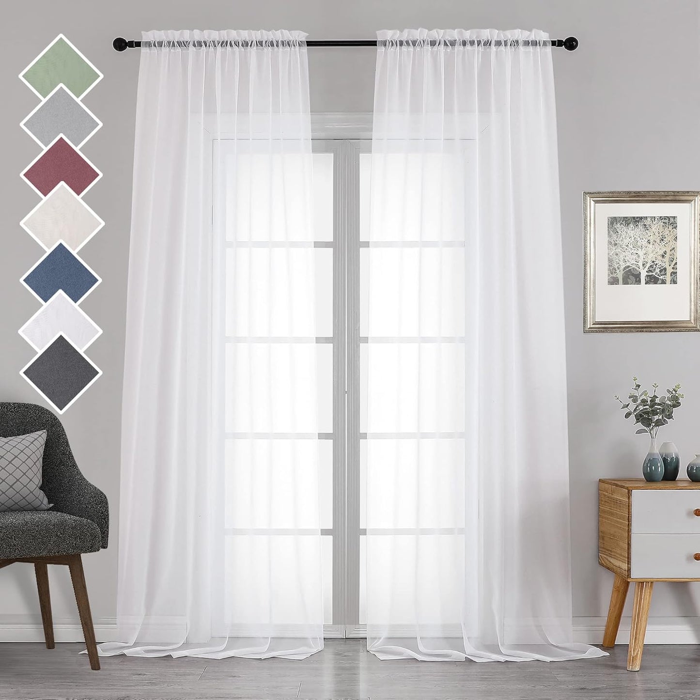 Chyhomenyc 120 White Sheer Curtains - Elegant & Versatile