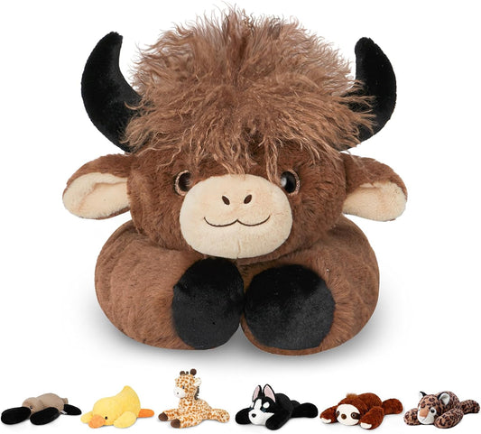Weighted Highland Cow Plush Toy for Adults and Kids - 20in