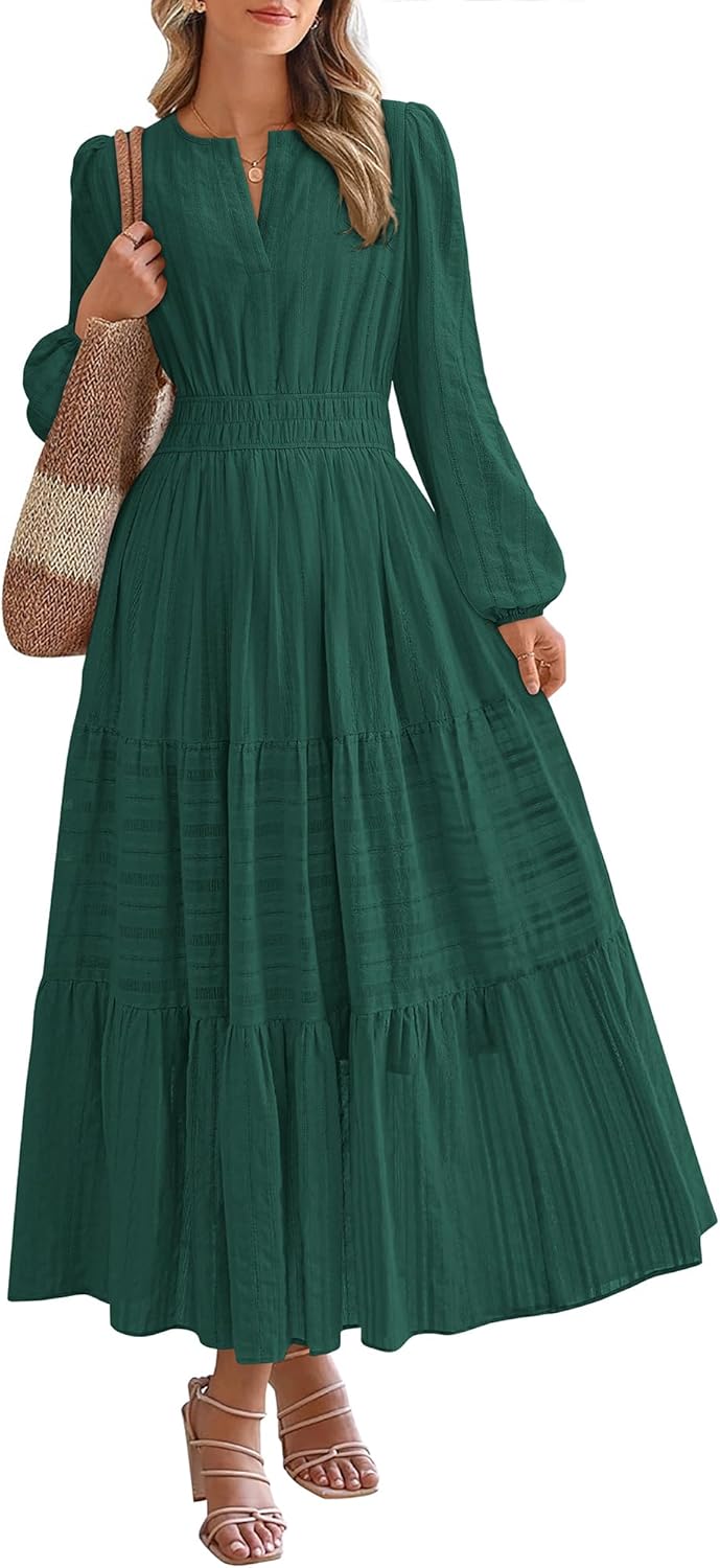 BTFBM Fall Dresses for Women 2025 Casual Long Sleeve Maxi