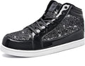 IGxx Glitter White Shoes for Men High Top Sparkly Sneakers - Stand Out