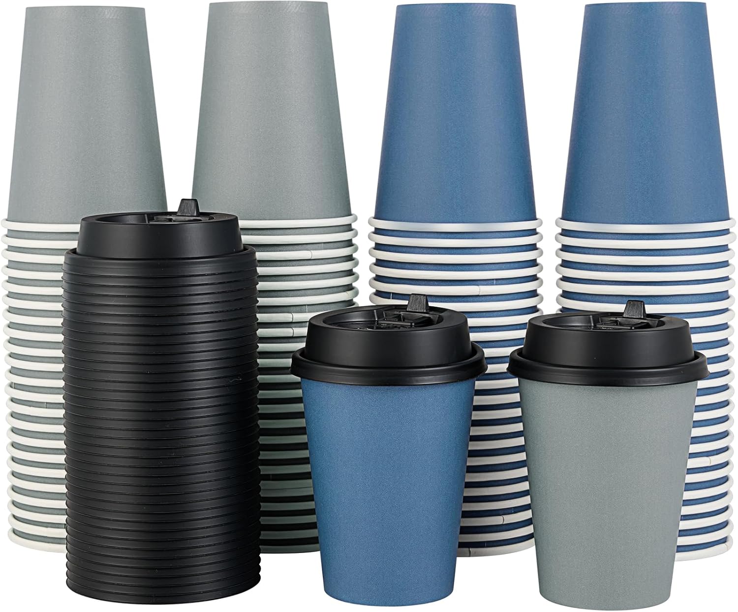 Premium 12oz LITOPAK Coffee Cups + Lids