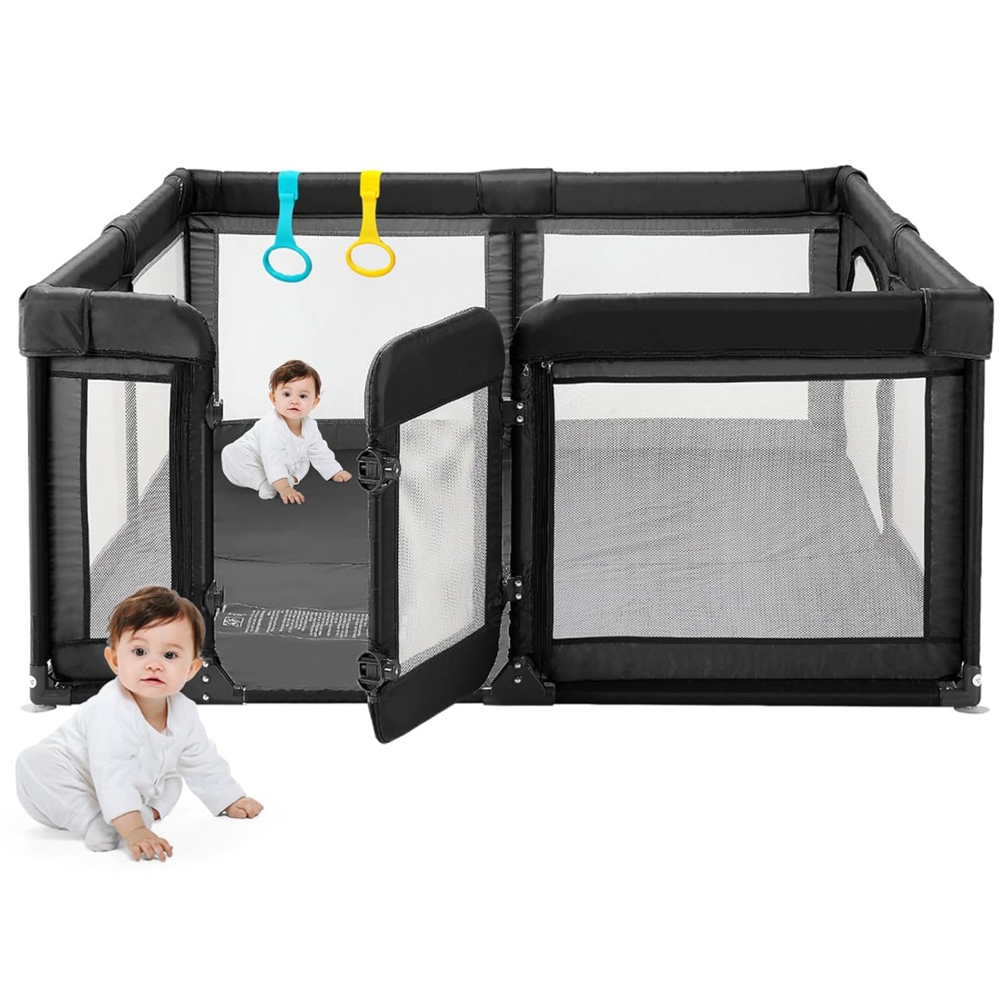 Sturdy Baby Playpen with Door, Indoor/Outdoor Safety Pen