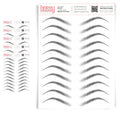 5 Pack Temporary Eyebrow Tattoos Waterproof - Defined Black Strokes