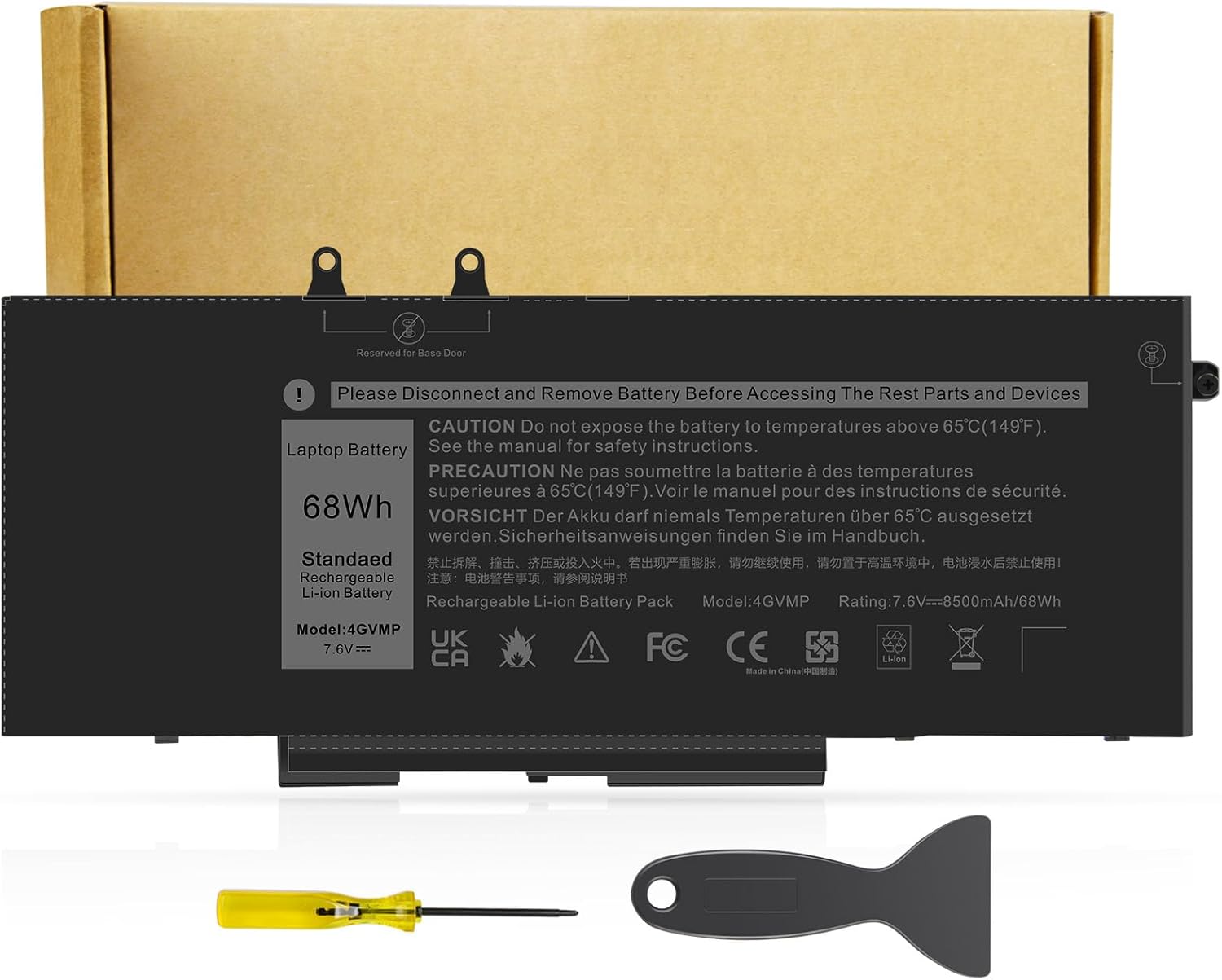 Futurebatt 4GVMP Laptop Battery Replacement for Dell Models