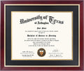 11x14 Wood Diploma Frame with Black Mat or 14x17 Display - Cherry
