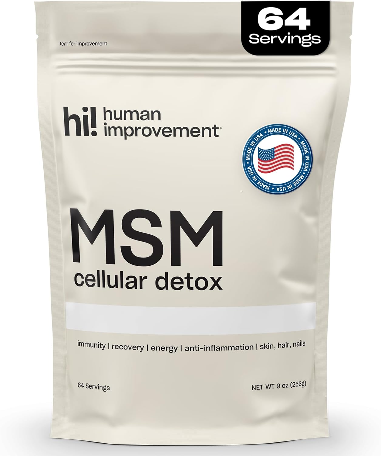 Pure MSM Powder for Skin, Hair, Nails | 99.9% Organic Sulfur