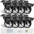 4 in Caster Wheels Set of 8 - Heavy Duty Locking PU Casters