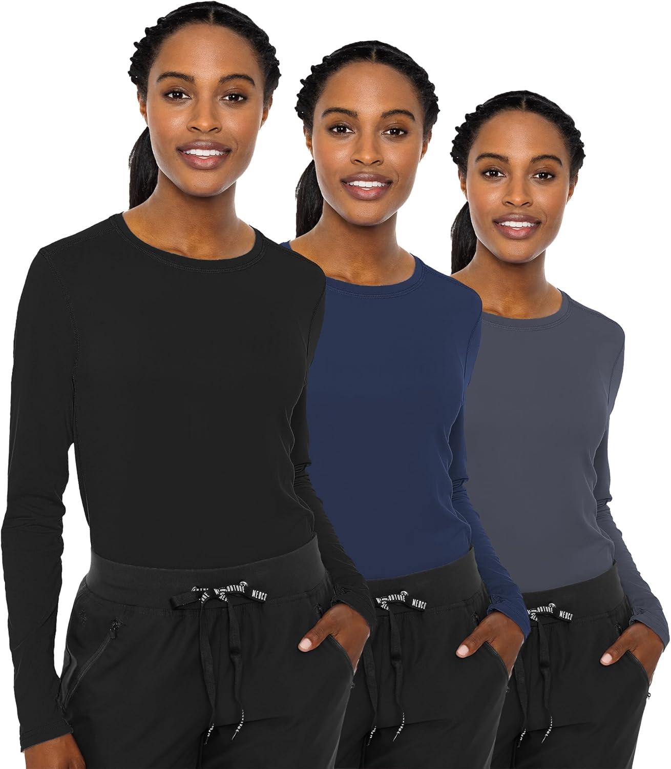 Med Couture Women's Underscrub Long Sleeve Performance Knit Tees
