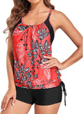 Chic Holipick Blouson Tankini Swimsuit for Women with Tummy Control