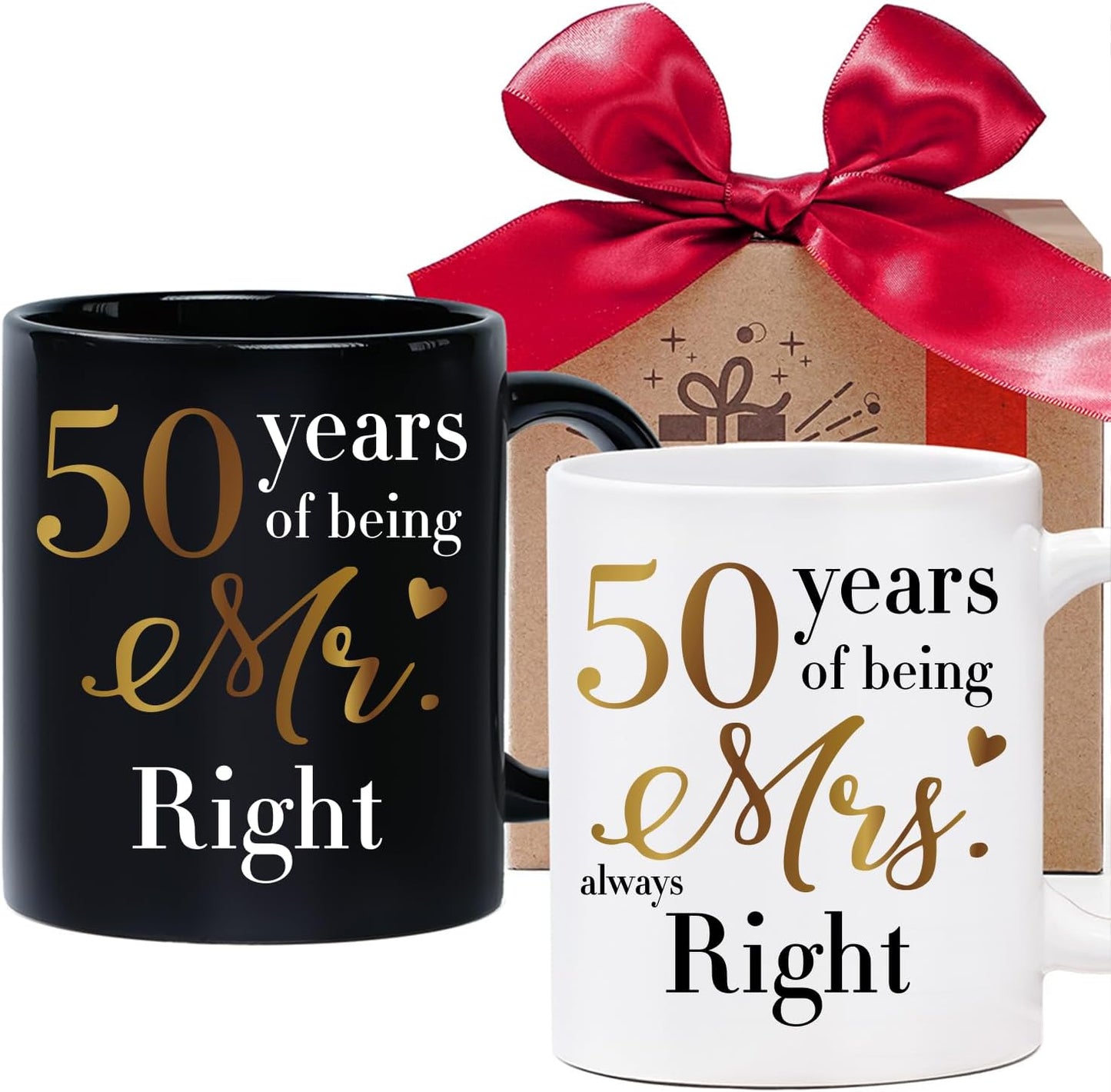 50th Anniversary Gift: Mr Right/Mrs Always Right Mug Set