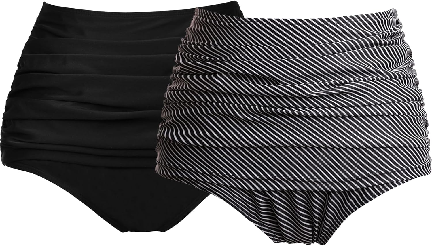 High Waisted Full Coverage Bikini Bottoms for Women Tummy Control
