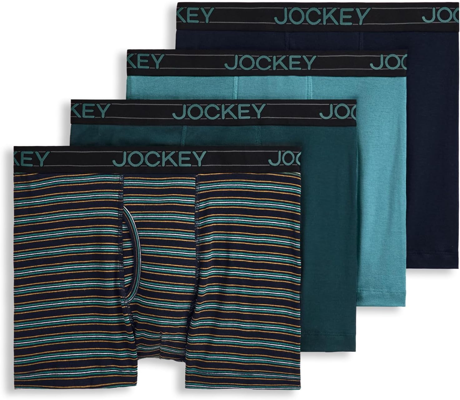 Jockey Men's Lightweight Cotton Blend 5in Boxer Briefs - 4 Pack