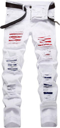 Men Ripped Jeans Slim Fit Straight Leg Denim Pants - Comfortable are