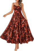 Women Summer Floral Maxi Dress - Elegant Spaghetti Strap Maxi
