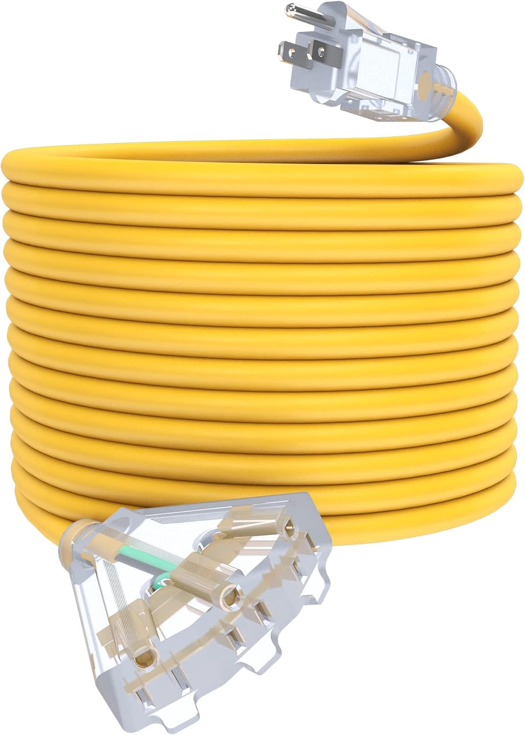 50Ft Heavy Duty 12 Gauge Outdoor Extension Cord with 3 Outlets