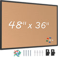 Board2by 48 x 36 Corkboard with Aluminum Frame for Home Office