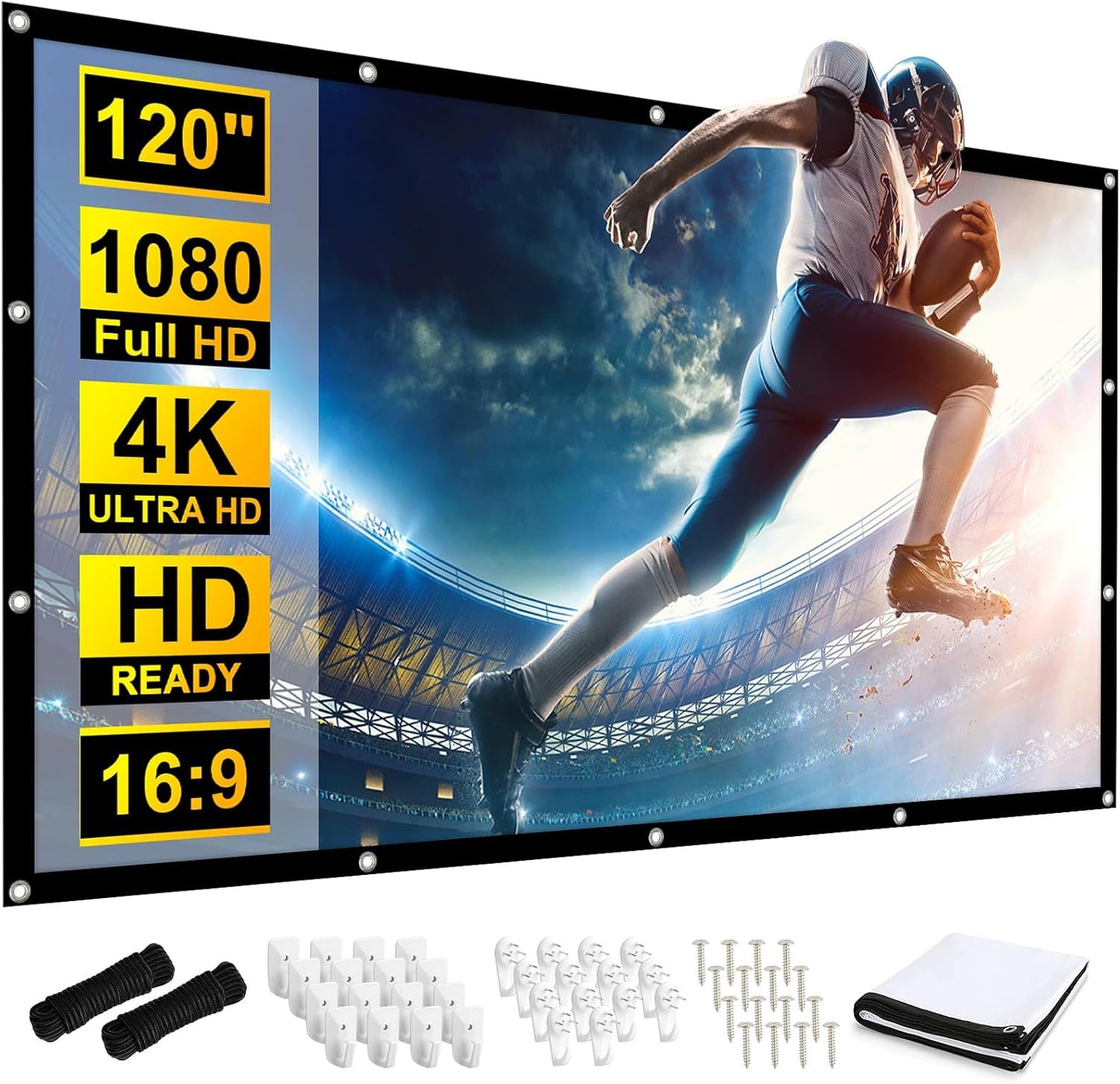 Large 120 Foldable Projector Screen for Outdoor Movies
