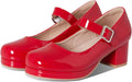 Women's Low Chunky Heel Mary Jane Pumps - Comfortable Everyday Dress