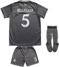 LeenBD Bellingham #5 Gray Kids Soccer Jersey Set for Youth