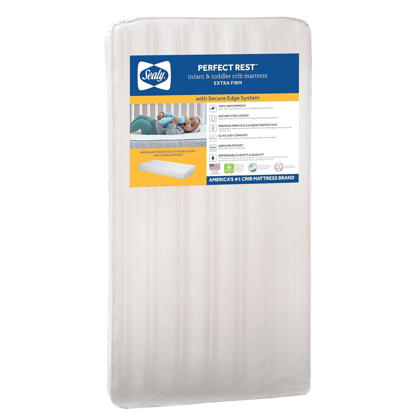 Sealy Baby Perfect Rest Waterproof Crib Mattress for Infants