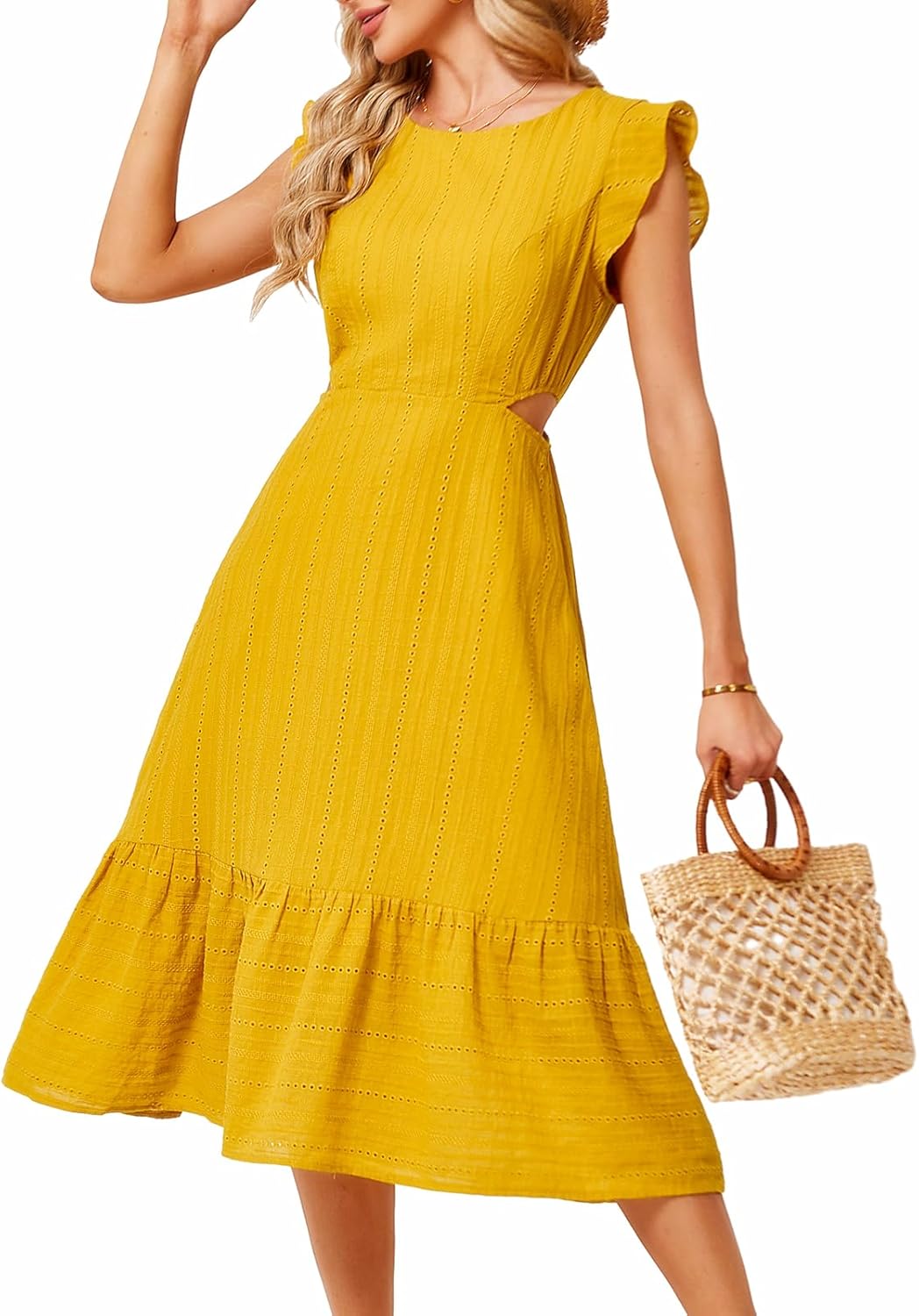 JASAMBAC Women's Summer Casual Tiered Dress for Elegant Style