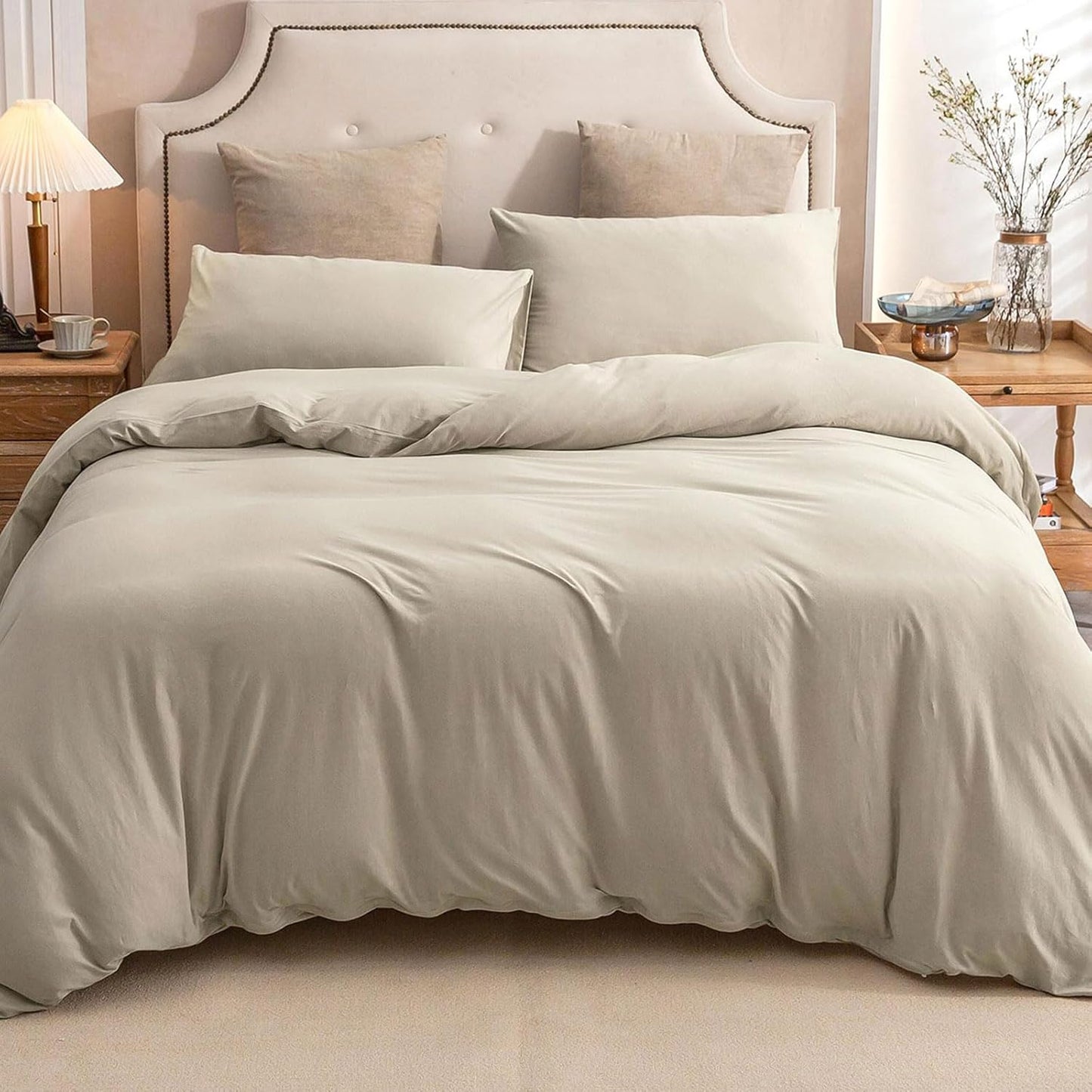 PURE ERA Jersey Knit Duvet Cover Set for Cozy Bedroom Style