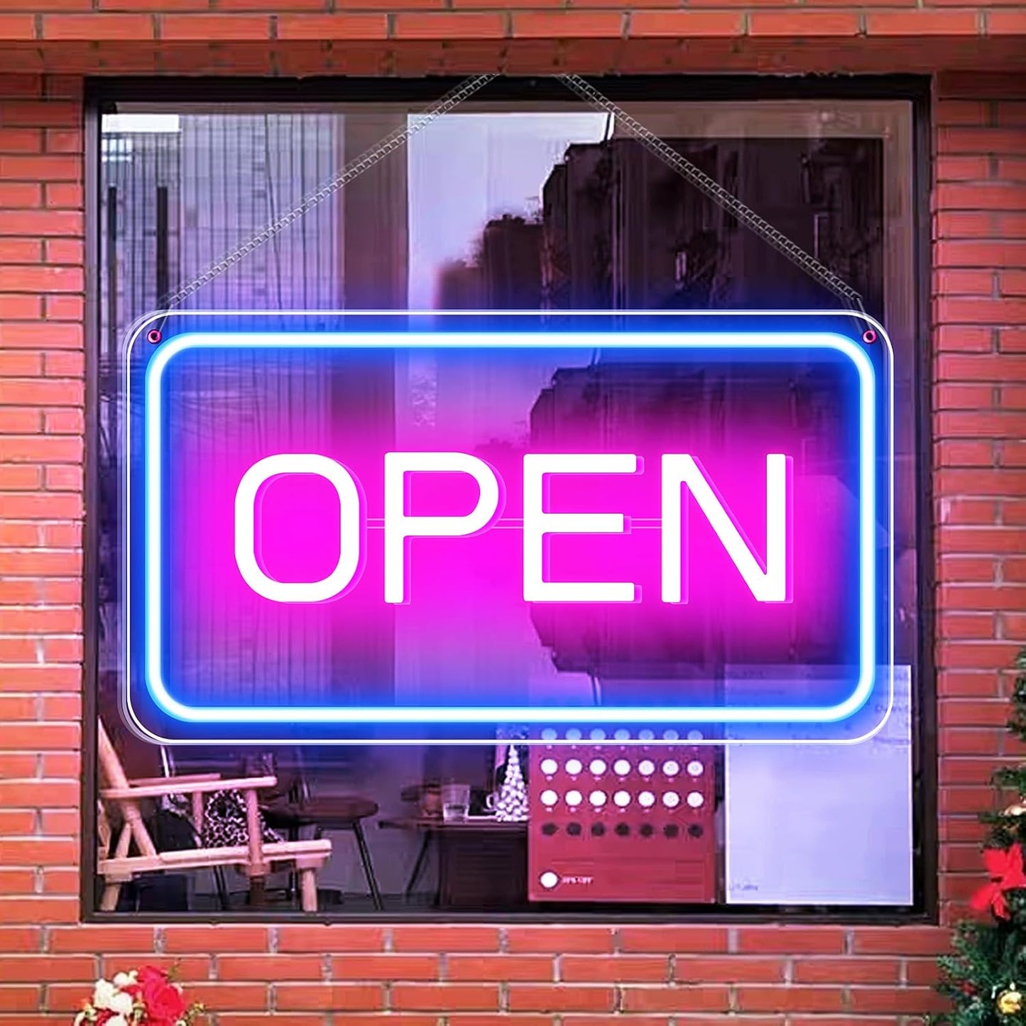 Bright Neon Open Sign for Business Window - Eye-Catching Design