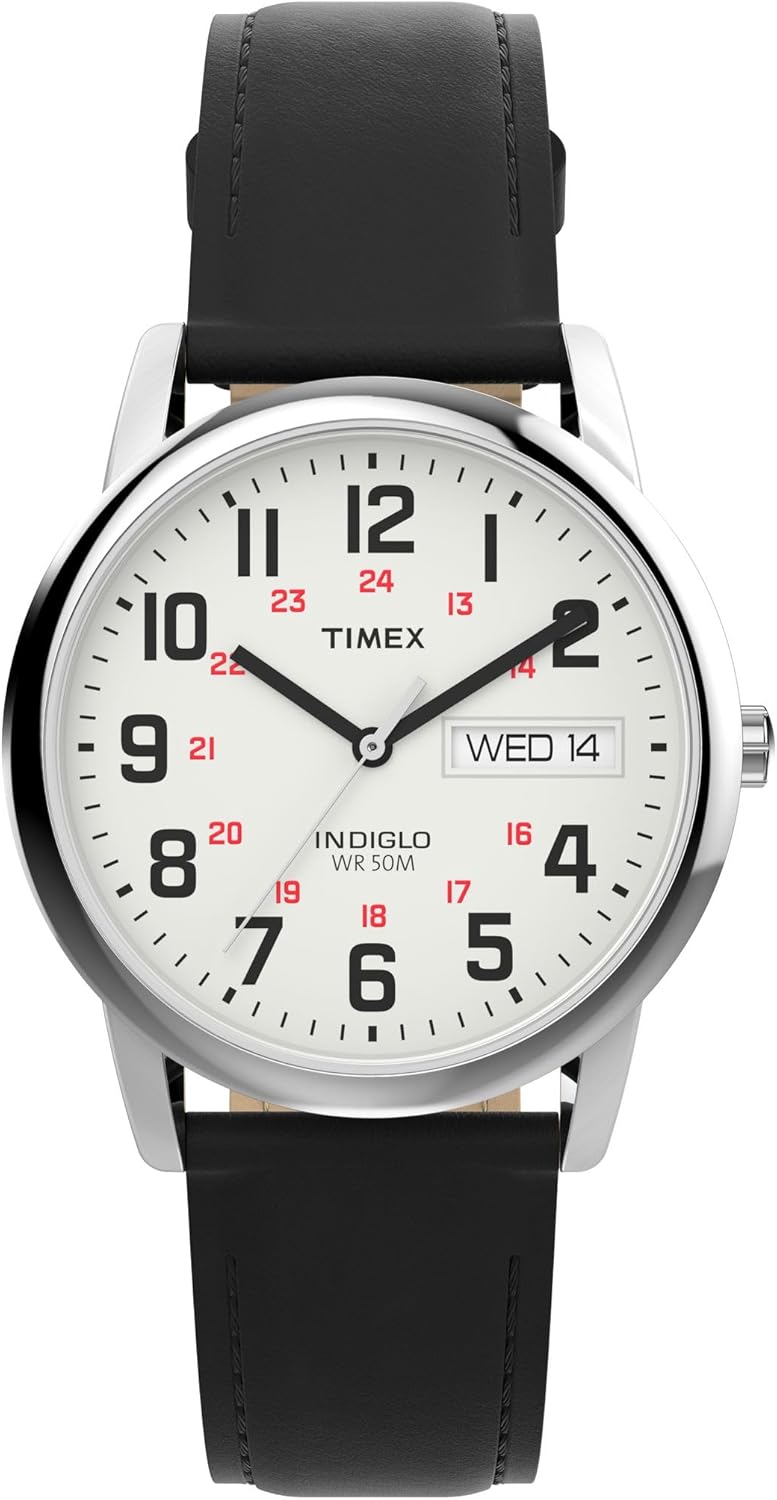 Timex Men's Easy Reader Watch with Natural Leather Strap