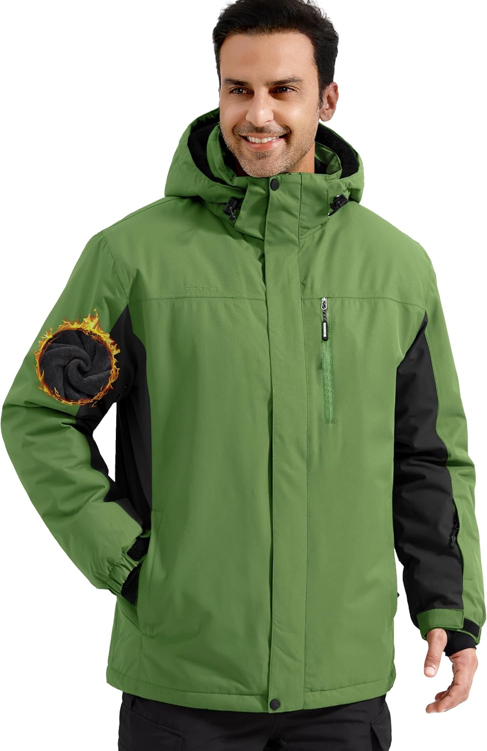 FREE SOLDIER Men's Waterproof Ski Snow Jacket for Winter Sports