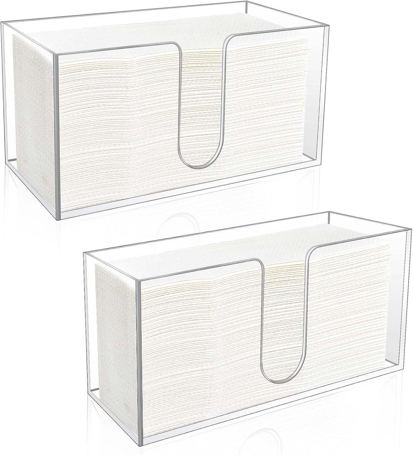 2Pack Acrylic Countertop Paper Towel Holder for Kitchen Use
