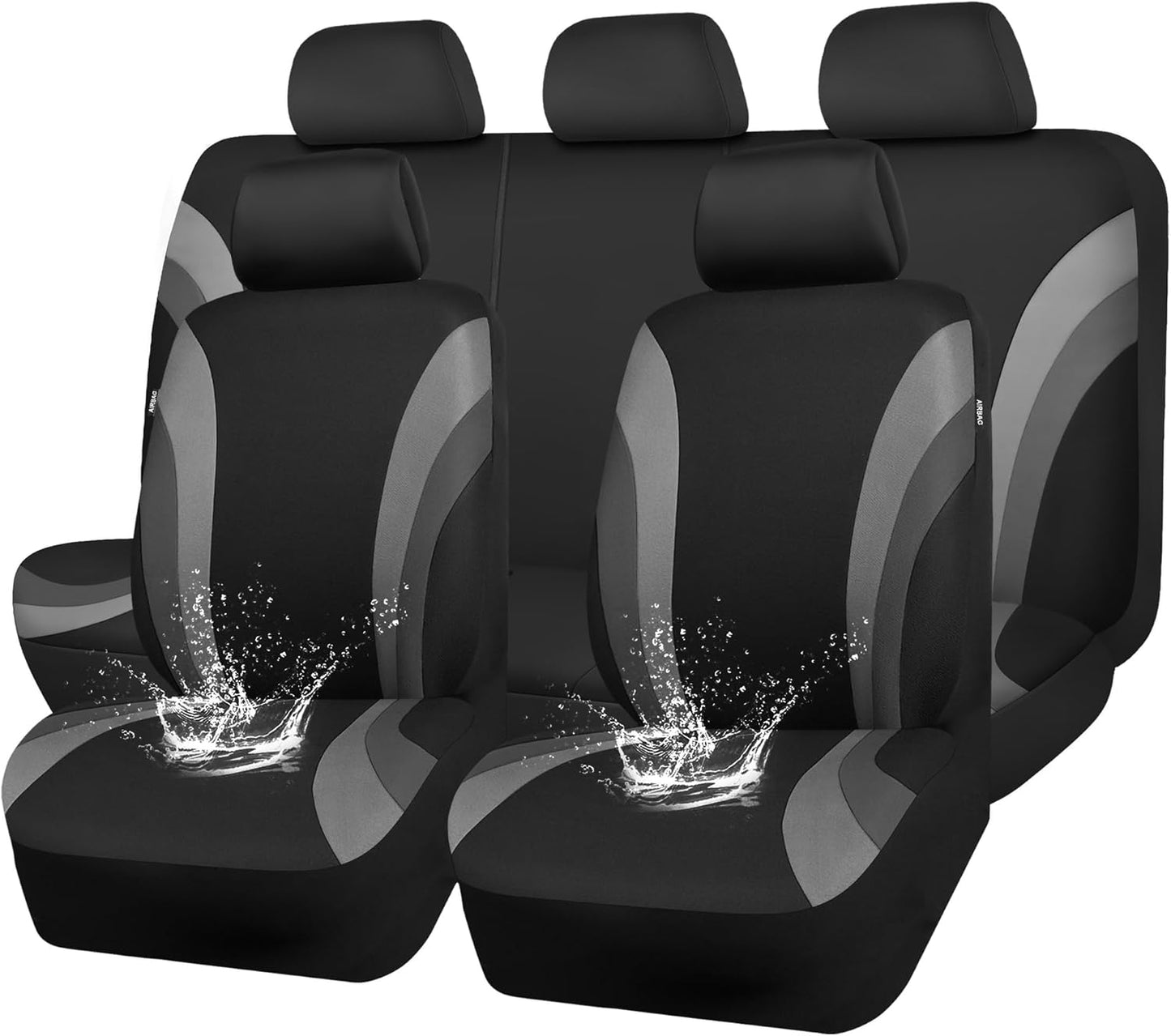 CAR PASS EVA Waterproof Car Seat Covers Full Set for All Vehicles