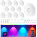 Rechargeable Puck Lights with Remote, 12 Pack - Under Cabinet Dimmer