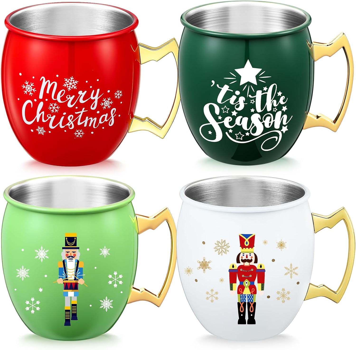 Nutcracker Moscow Mule Mugs Set of 4 for Holiday Cheer