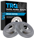 TRQ Rear Brake Rotors Set Solid Compatible with 2003-2005 Lincoln