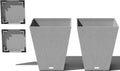 Wide Square Planter 22 in Light Grey 2-Pack - Indoor/Outdoor