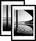 20x30 Picture Frame Set of 2 - Fits 18x24 with Mat or 20x30 Posters