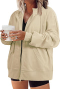 Plus Size Zip Up Hoodies for Women - Cozy Fall Oversized Jacket